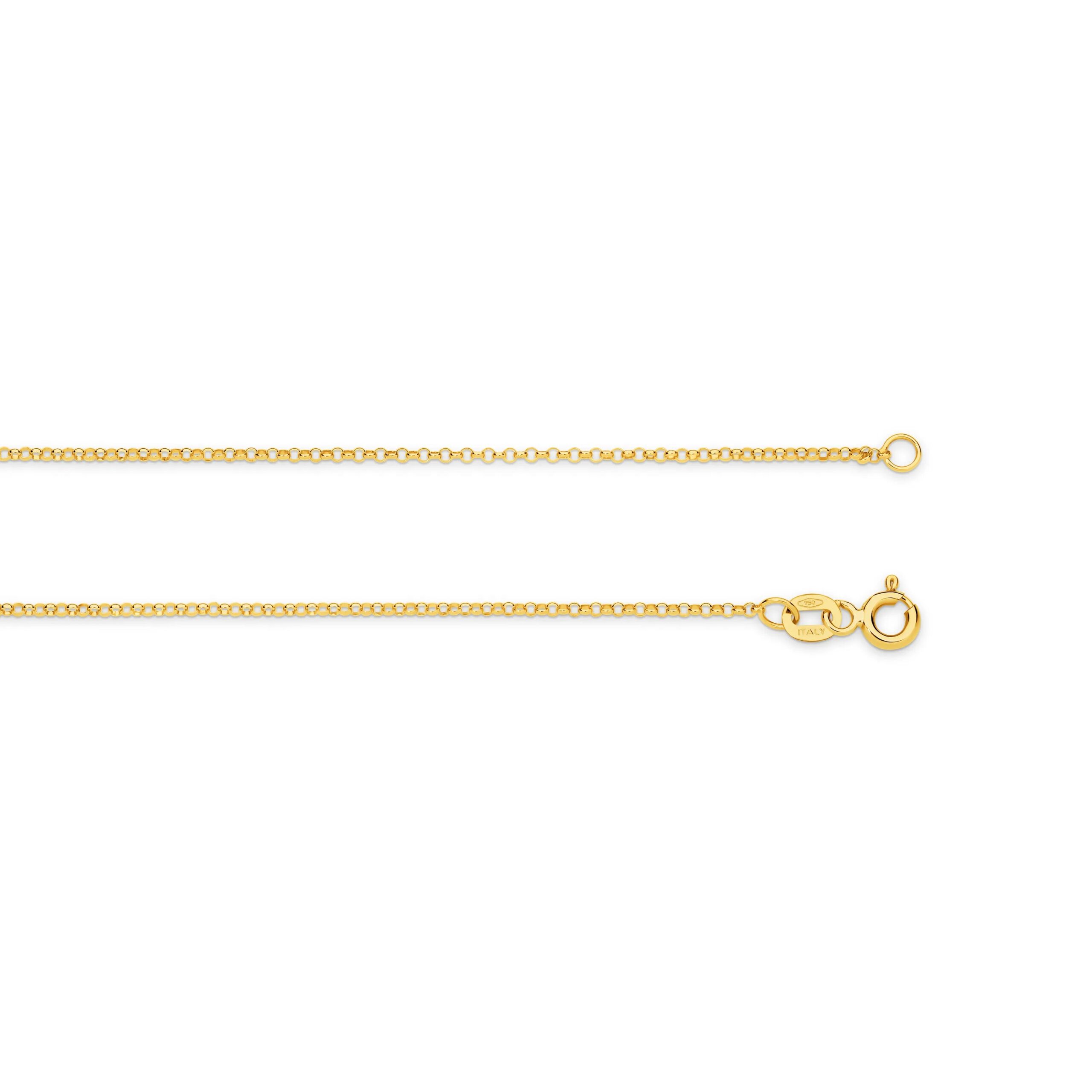 Alternate angle of Belcher gold chain 1.3mm