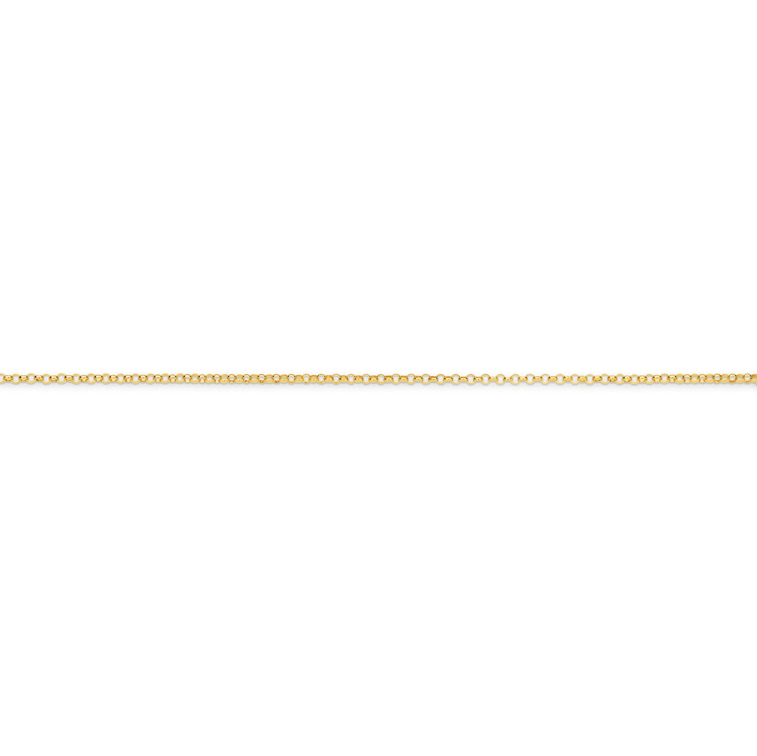 Side view of Belcher gold chain 1.3mm