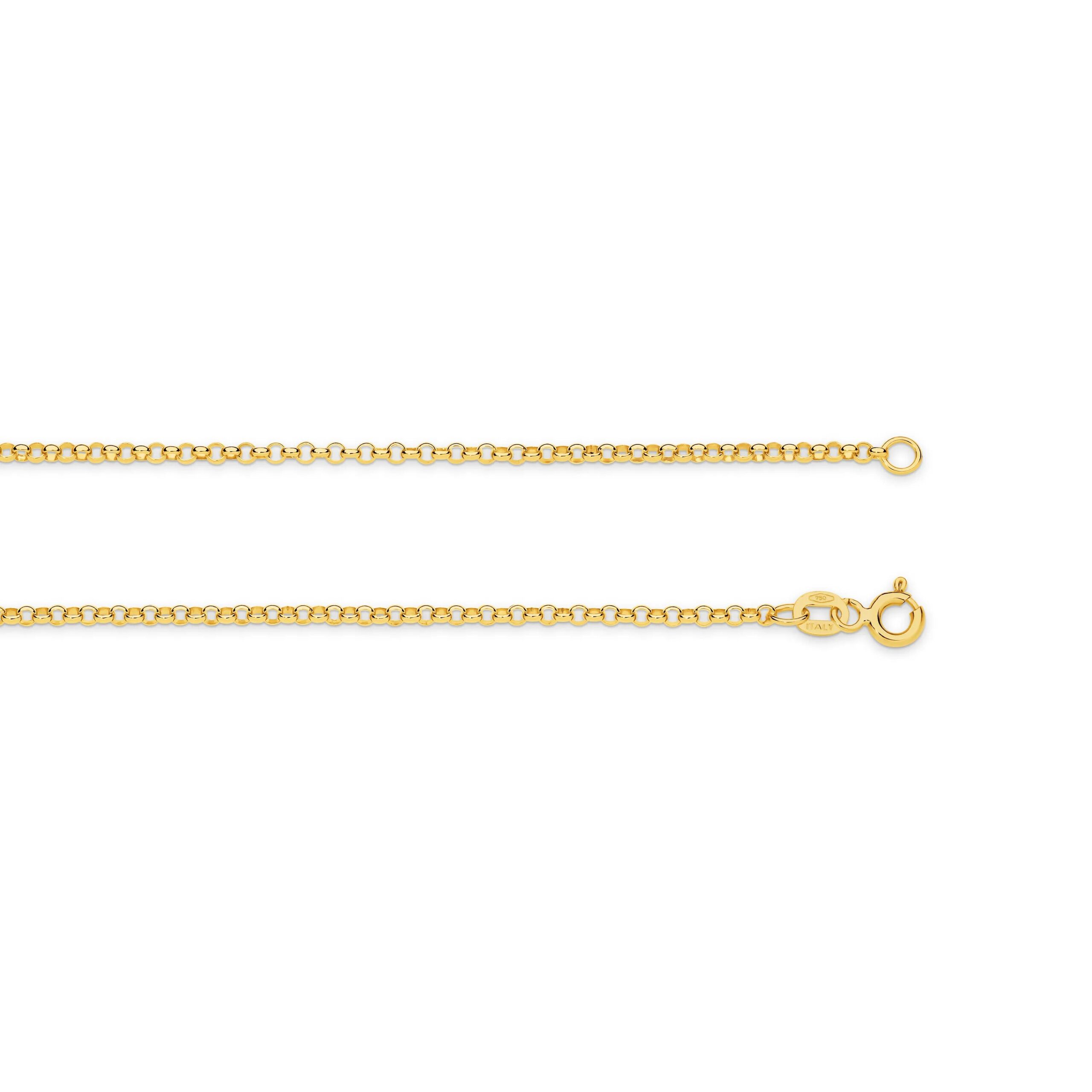 Alternate angle of Belcher gold chain 2mm