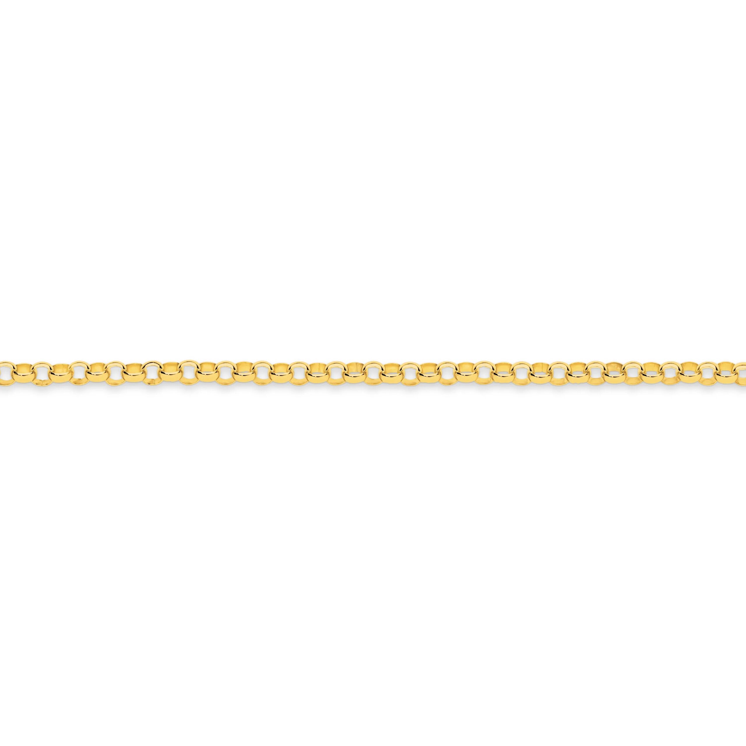 Side view of Belcher gold chain 3.3mm