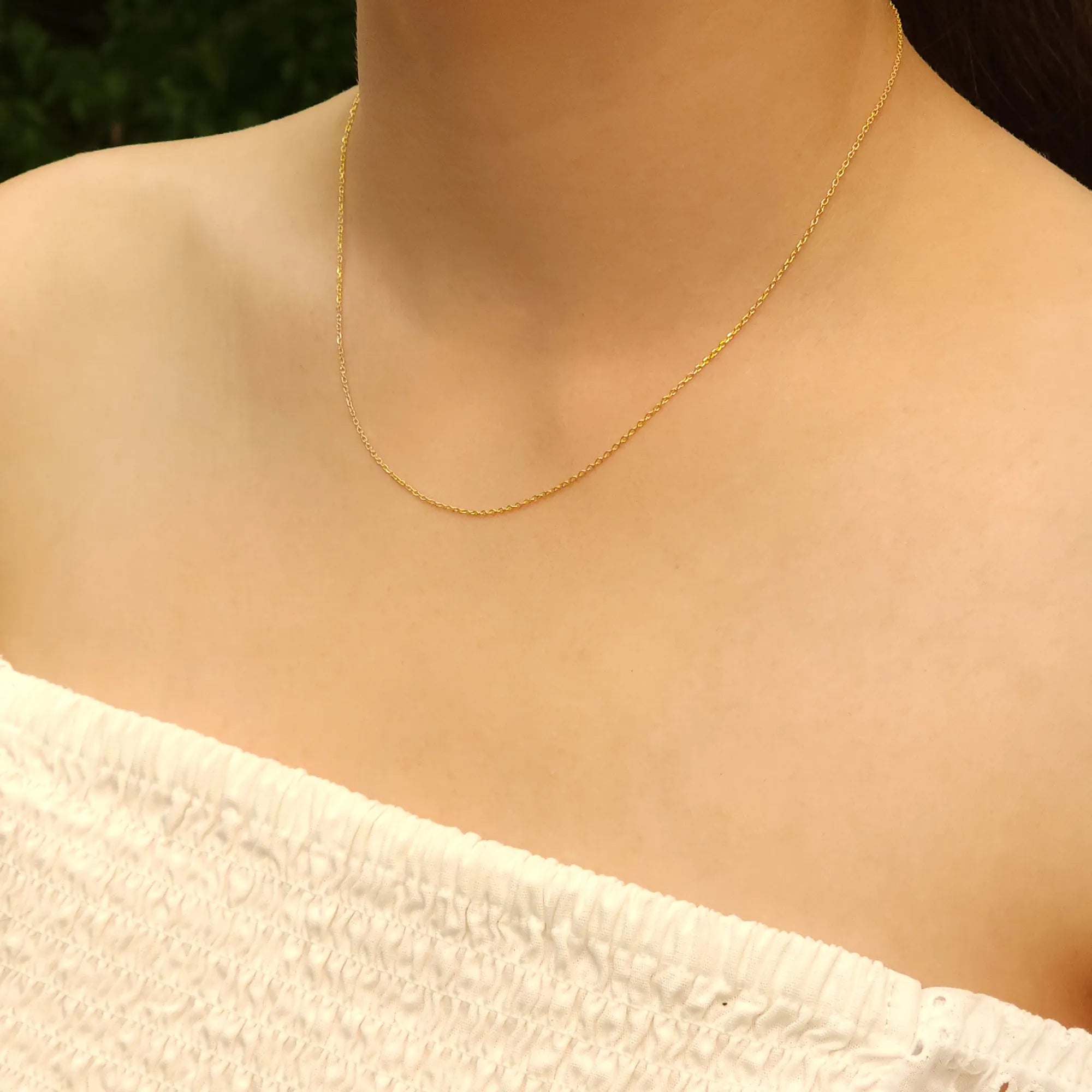 Side view of Gold Plated Silver Cable Chain 1.4mm