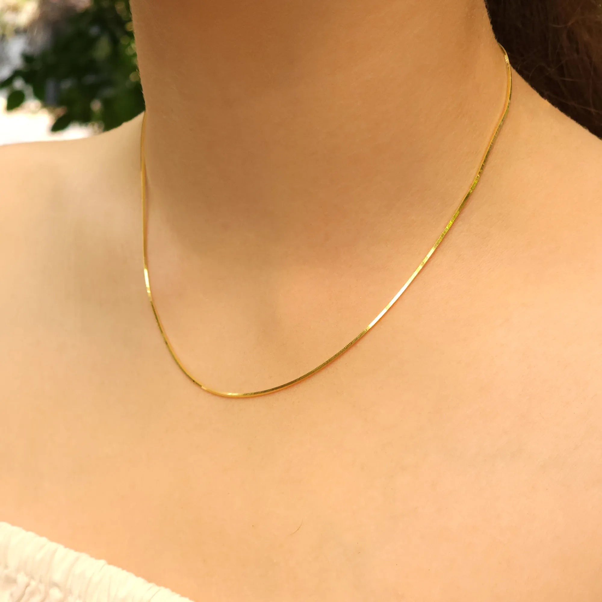 Close-up detail of Gold Plated Silver Chain Snake