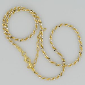 Gold & Rhodium Plated Silver Chain Margarita 2.7 — Italian made sterling silver