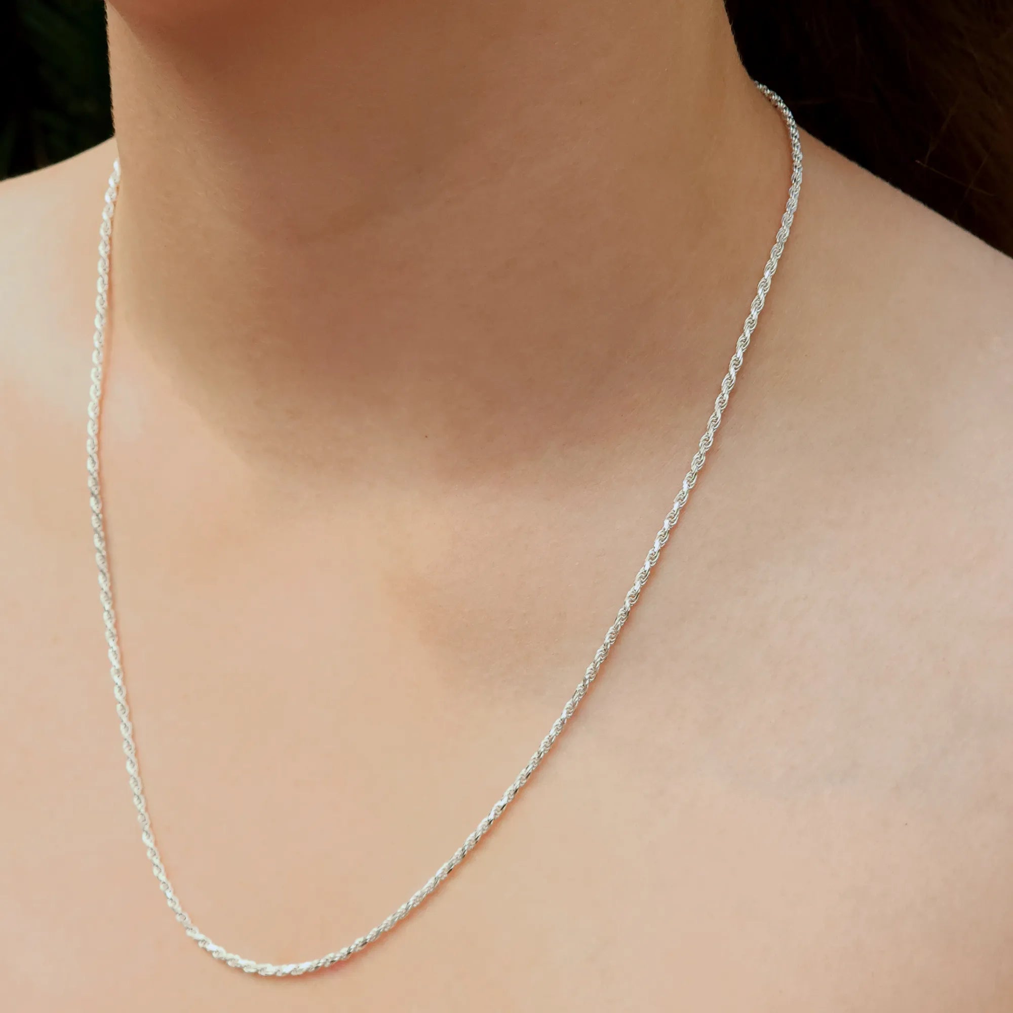 Close-up detail of Silver Chain Rope