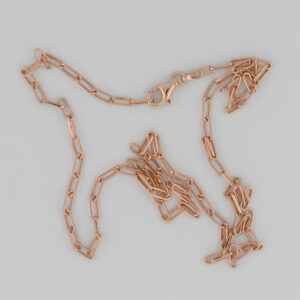Rose Gold Plated Silver Paperclip Chain — Italian made
