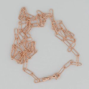 Rose Gold Sparkly Paperclip Silver Chain — Italian made