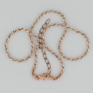 Margarita Silver Chain Rose Gold & Rhodium Plated — Italian made sterling silver
