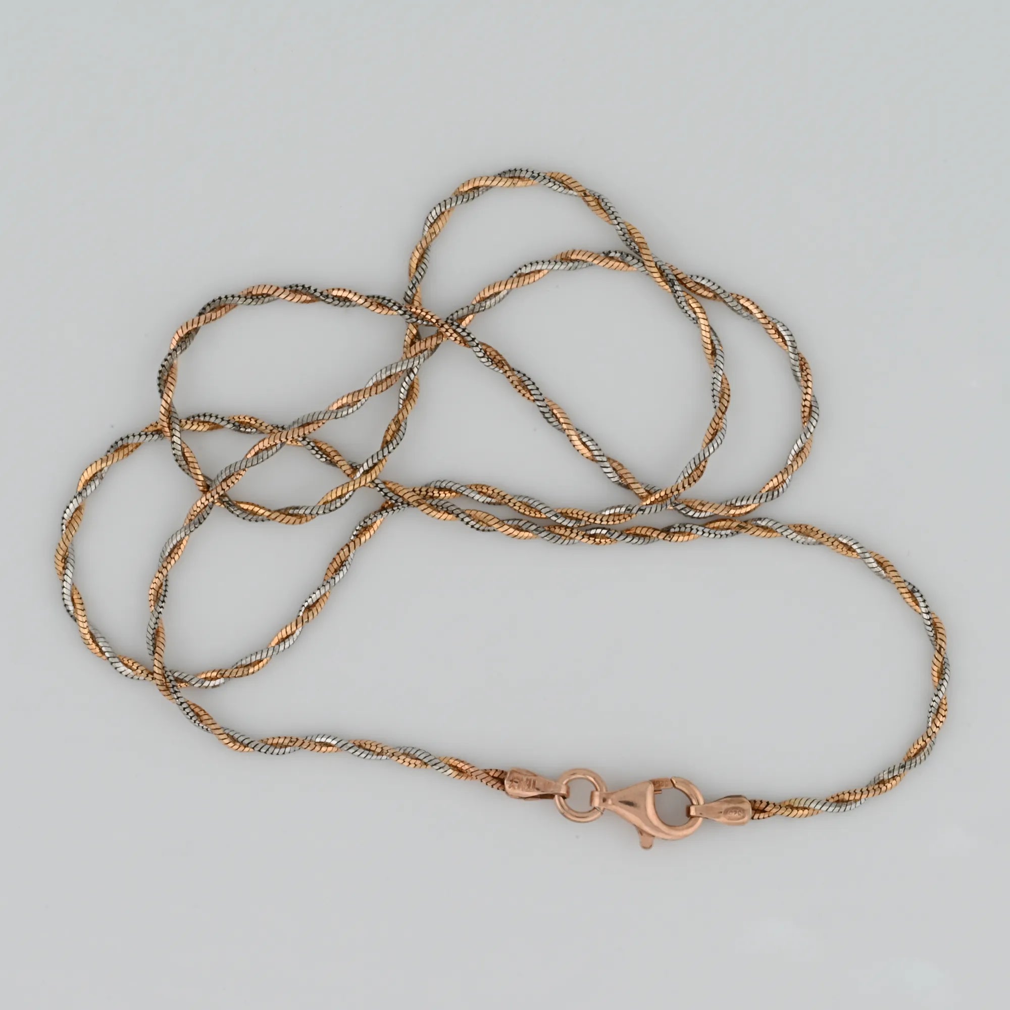 Twisted Rope Rose Gold & Rhodium Plated Chain — Italian made sterling silver