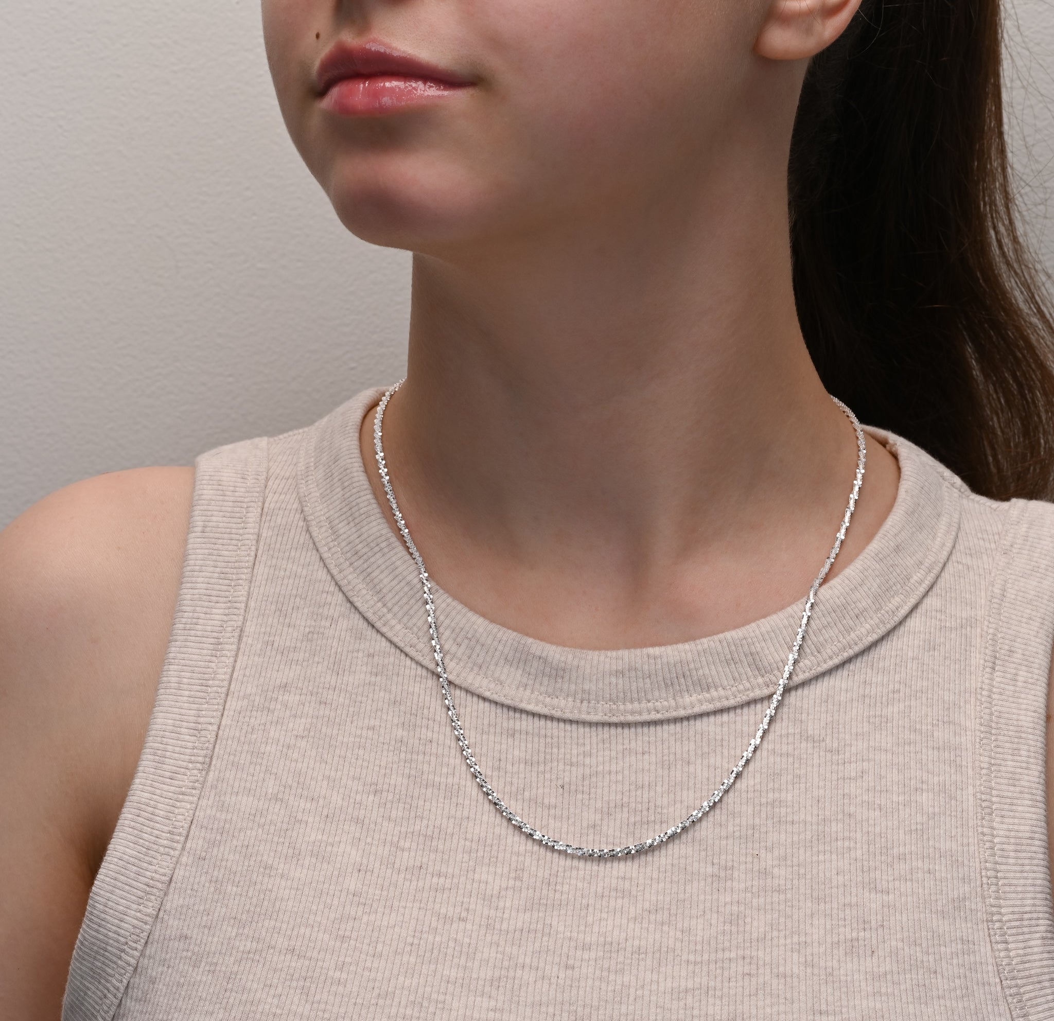 Detail view of Margarita Silver Chain Sparkle 2.1mm