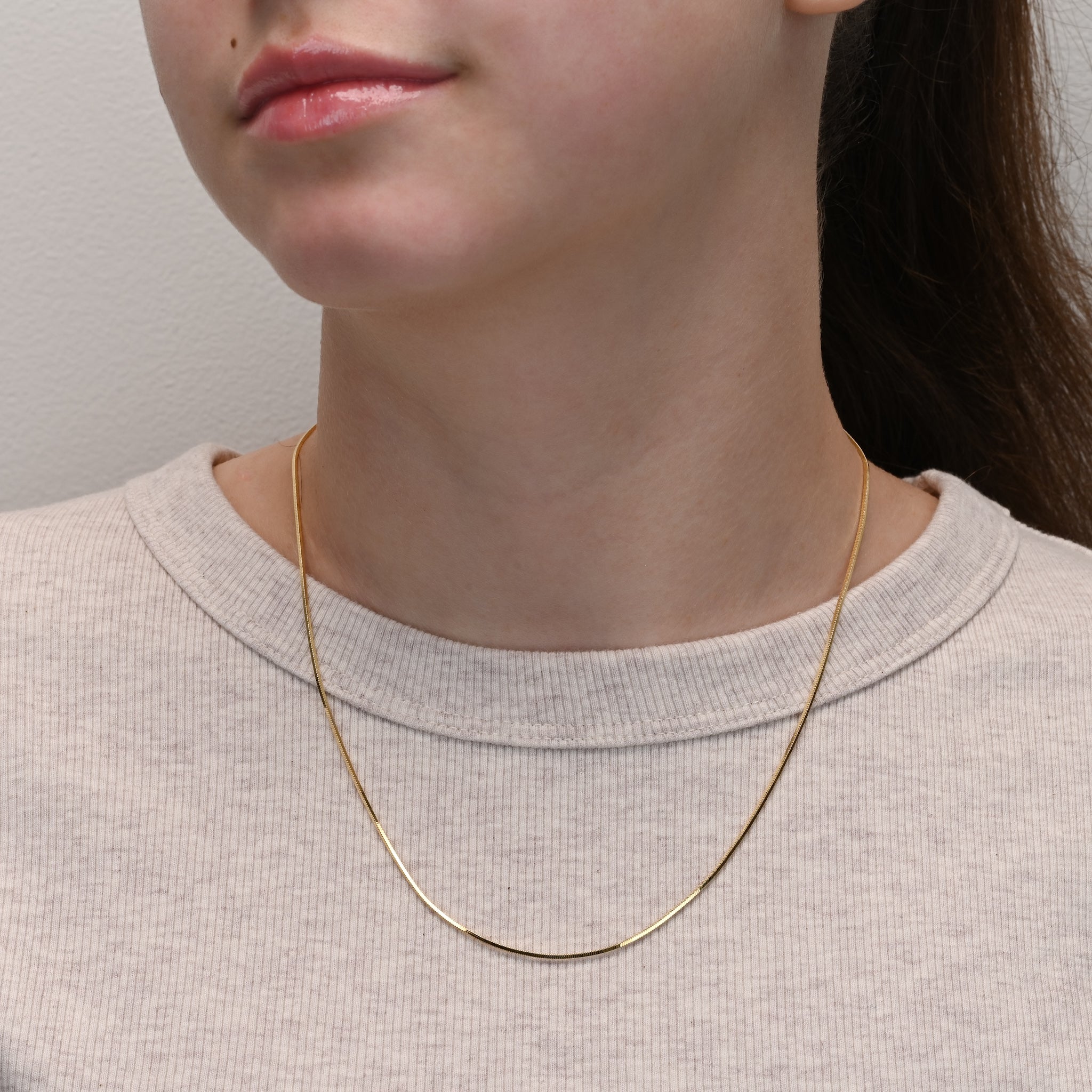Detail view of Gold Plated Silver Chain Snake