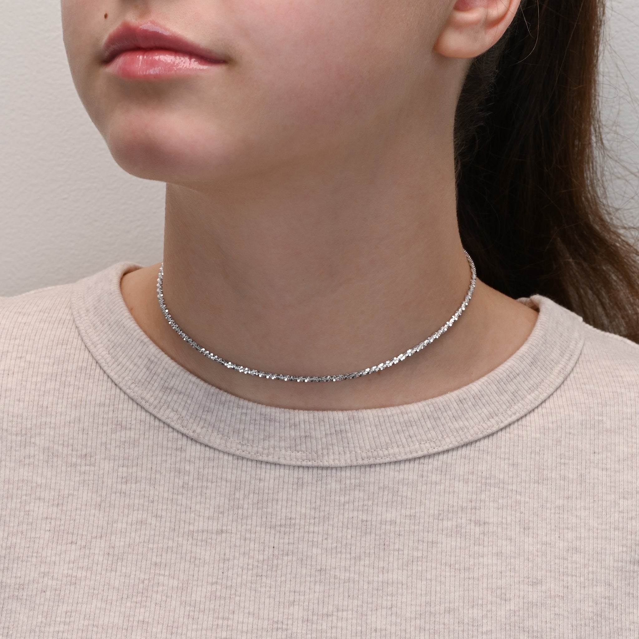 Studio shot of Margarita Silver Chain Sparkle 2.1mm