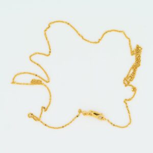 Gold cable chain with square beads — Italian made sterling silver