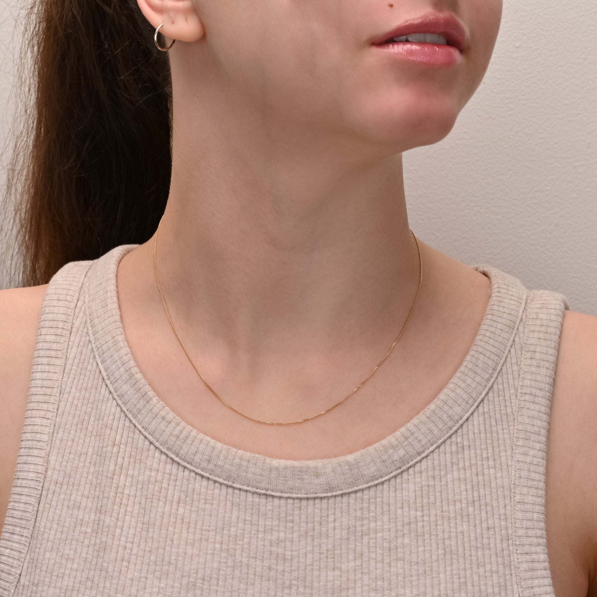 delicate gold plated silver curb chain