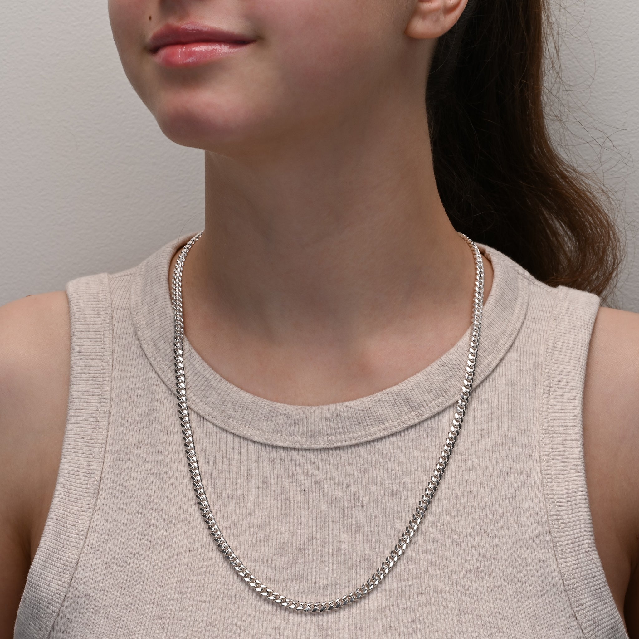 Alternate angle of Miami Cuban Silver Chain 4.9mm
