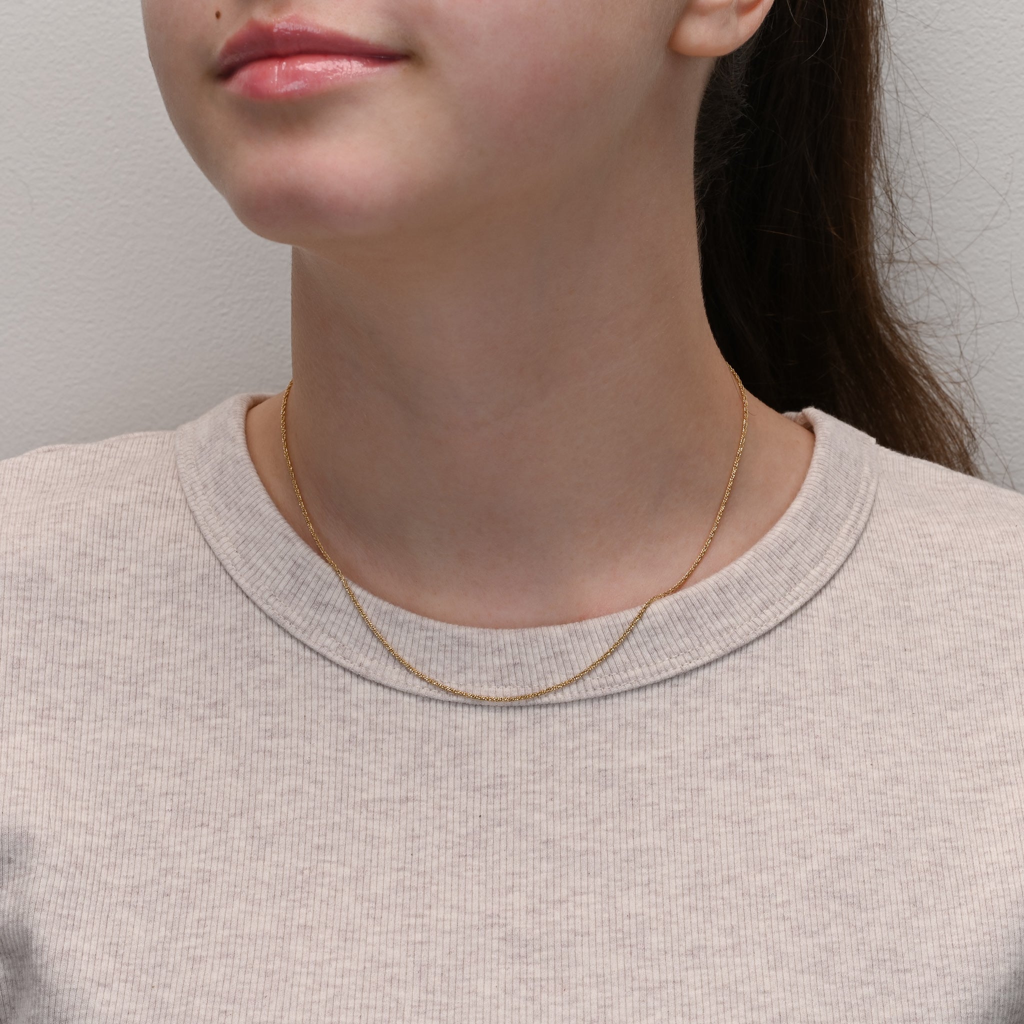 Studio shot of Margarita Yellow Gold Plated Silver Chain