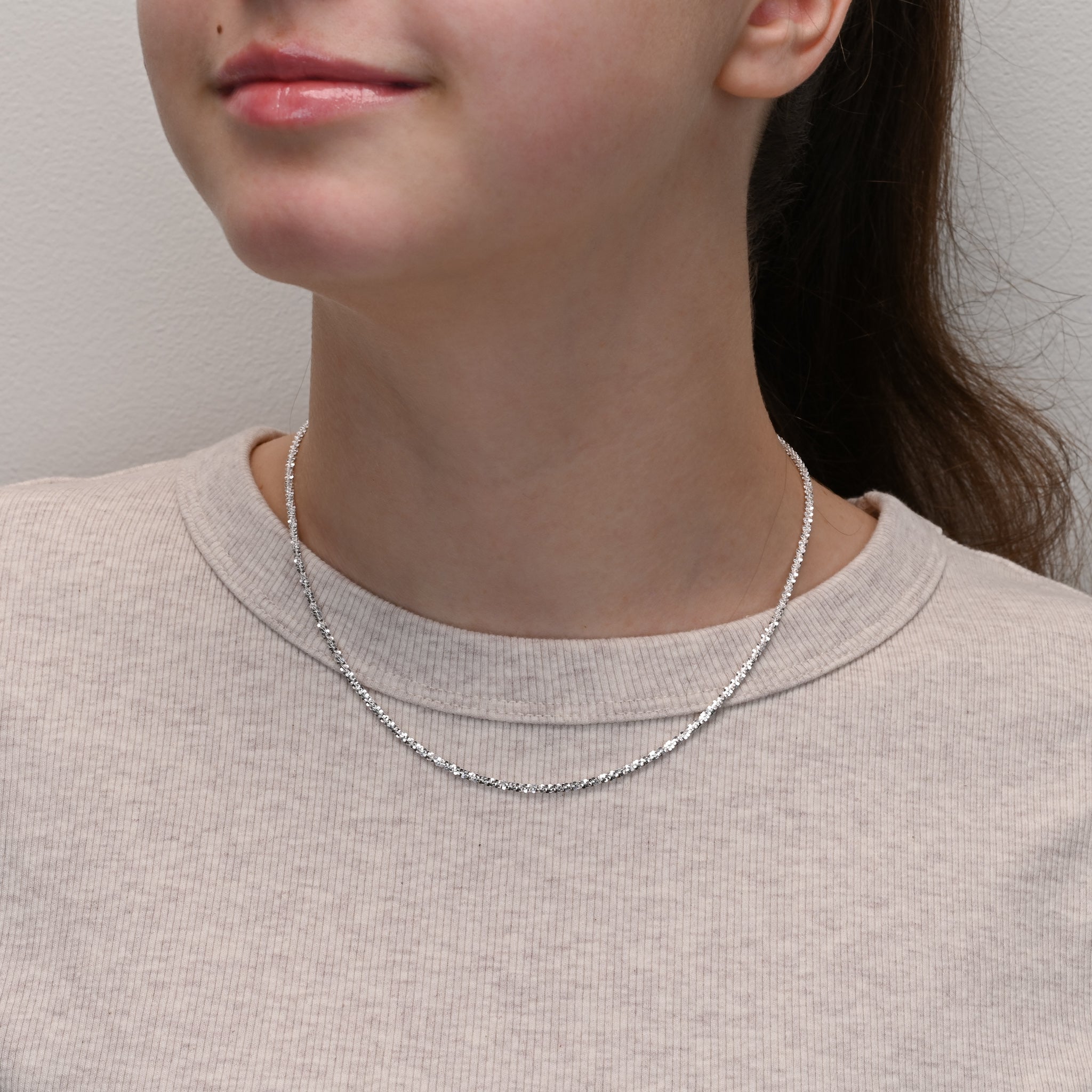 Detail view of Margarita Silver Chain Sparkle 2.1mm