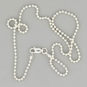 Dog tag silver ball chain 2mm