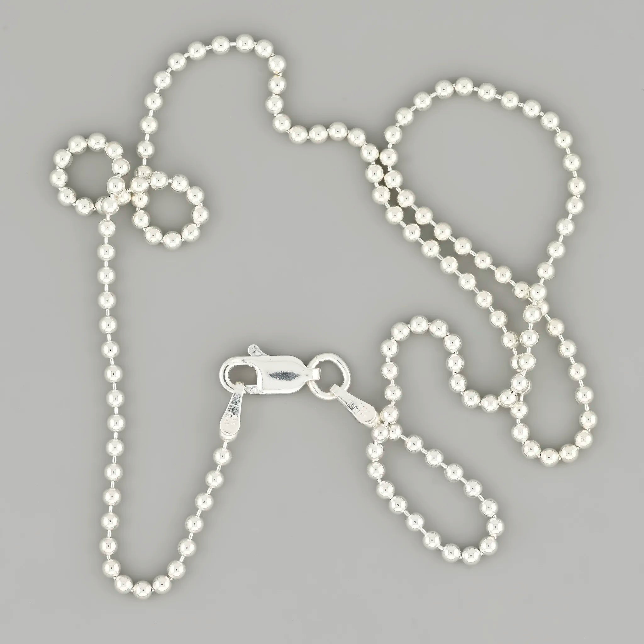 Dog tag silver ball chain 2mm