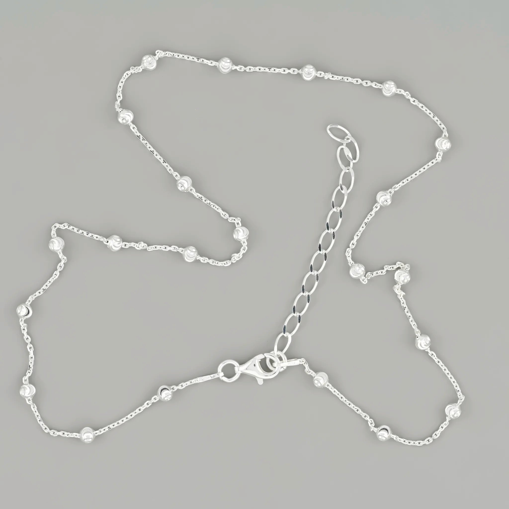 Silver Chain With Round Beads
