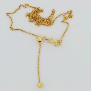 Sliding Bead Silver Chain, Gold Plated