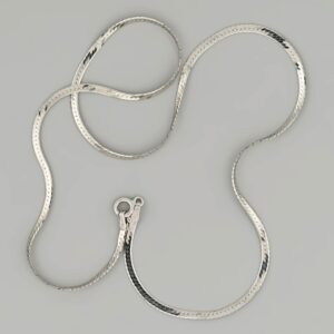Herringbone Rhodium Plated Silver Chain 2.7mm — Italian made sterling silver