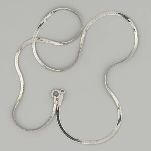 Herringbone Rhodium Plated Silver Chain 2mm — Italian made sterling silver