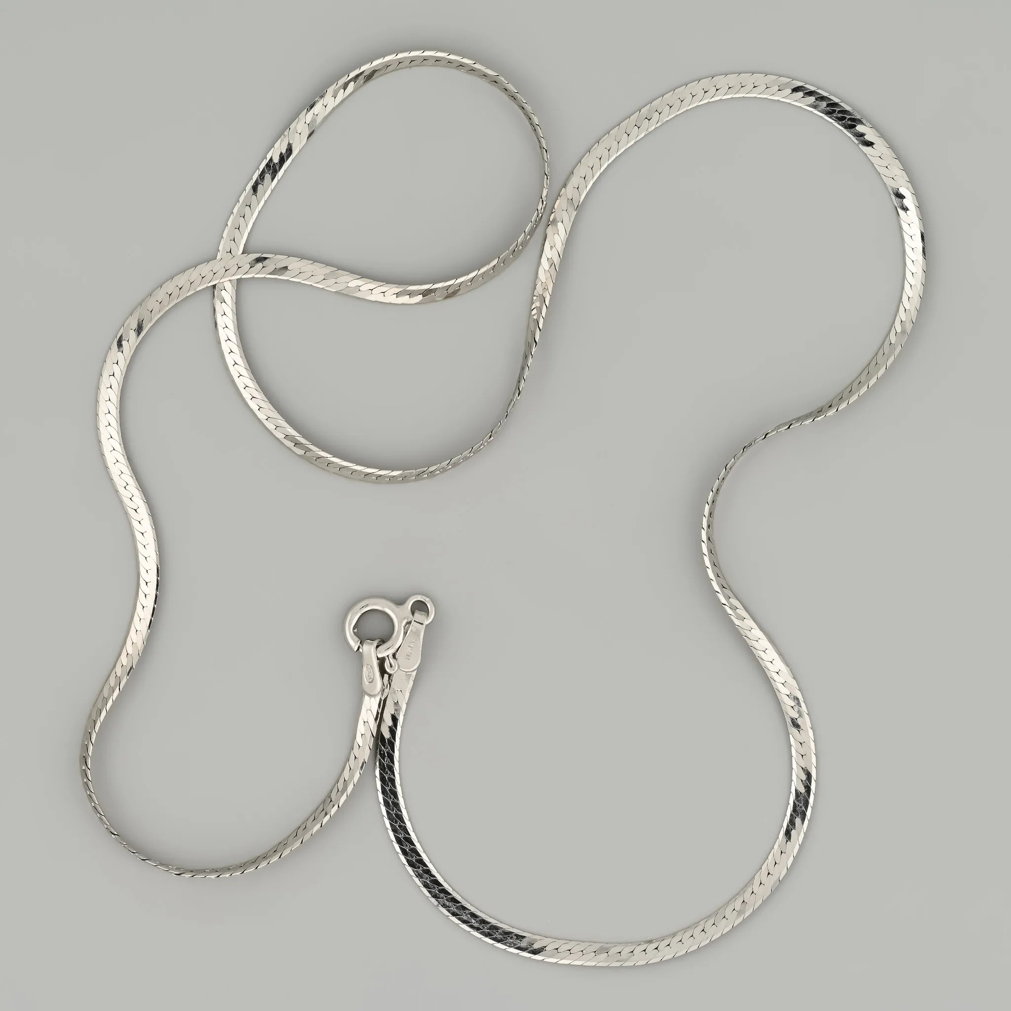 Herringbone Rhodium Plated Silver Chain 2mm — Italian made sterling silver