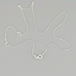 Long curb diamond cut silver chain 1.3mm — Italian made sterling silver