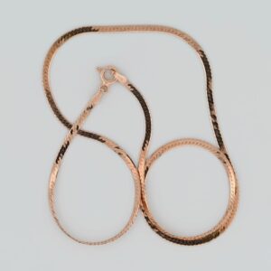 Herringbone Rose Gold Plated Silver Chain 2mm — Italian made