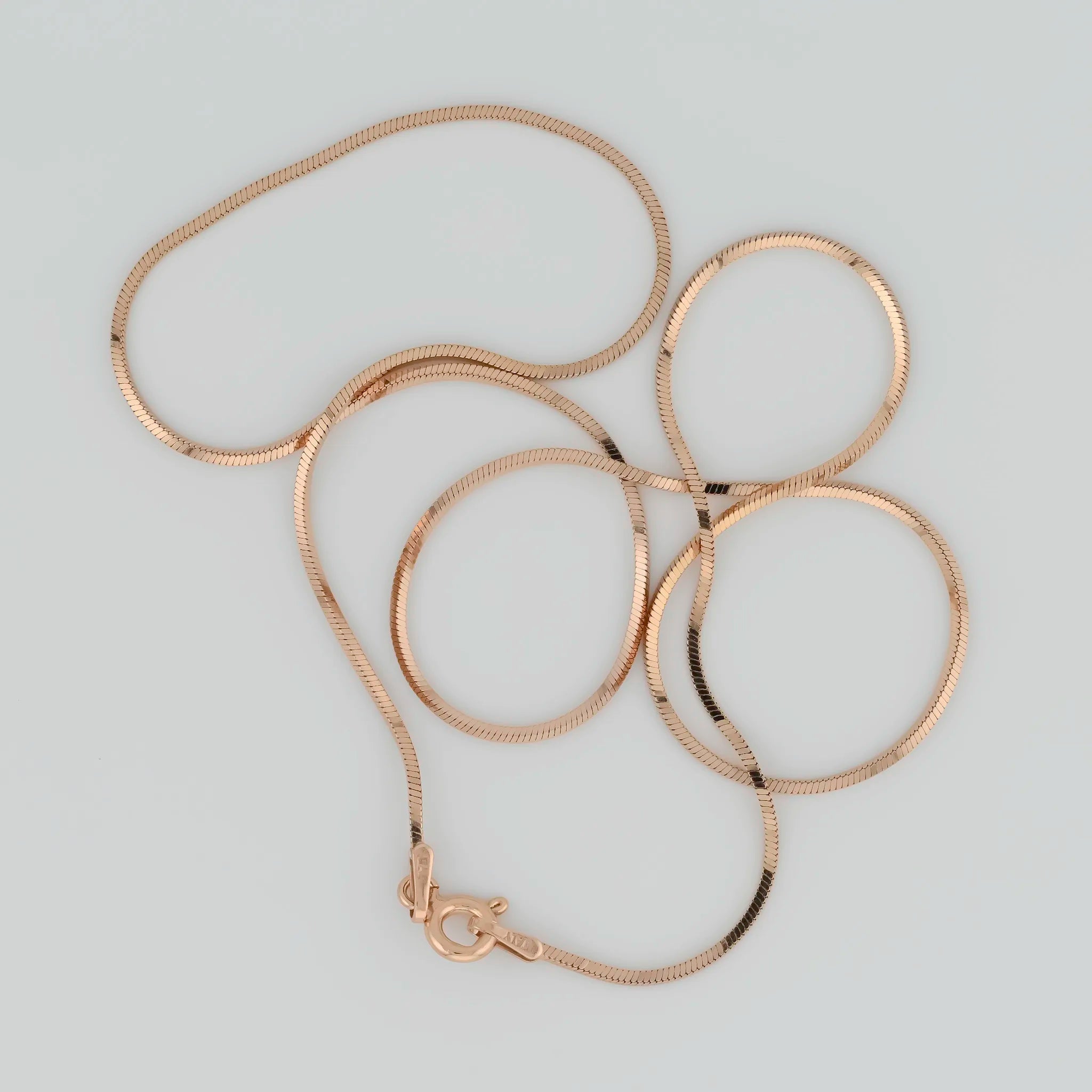 Rose Gold Plated Silver Snake Chain 1mm — Italian made