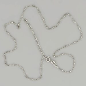 Rhodium plated silver chain with small beads