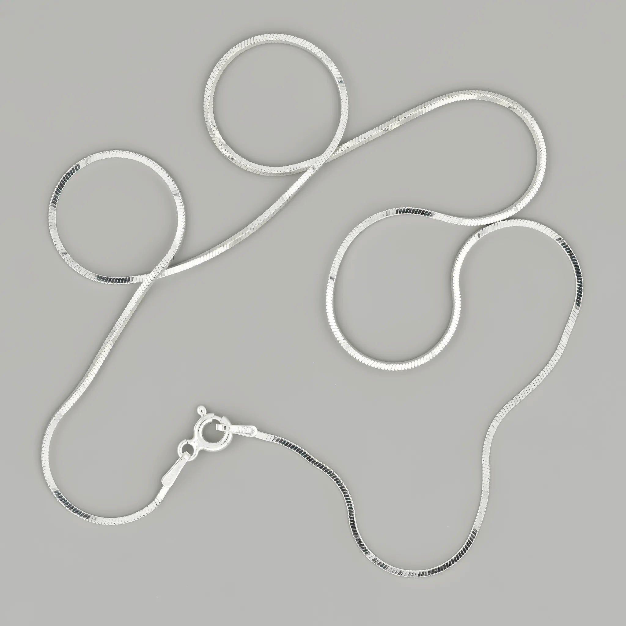 Square Silver Snake Chain — Italian made