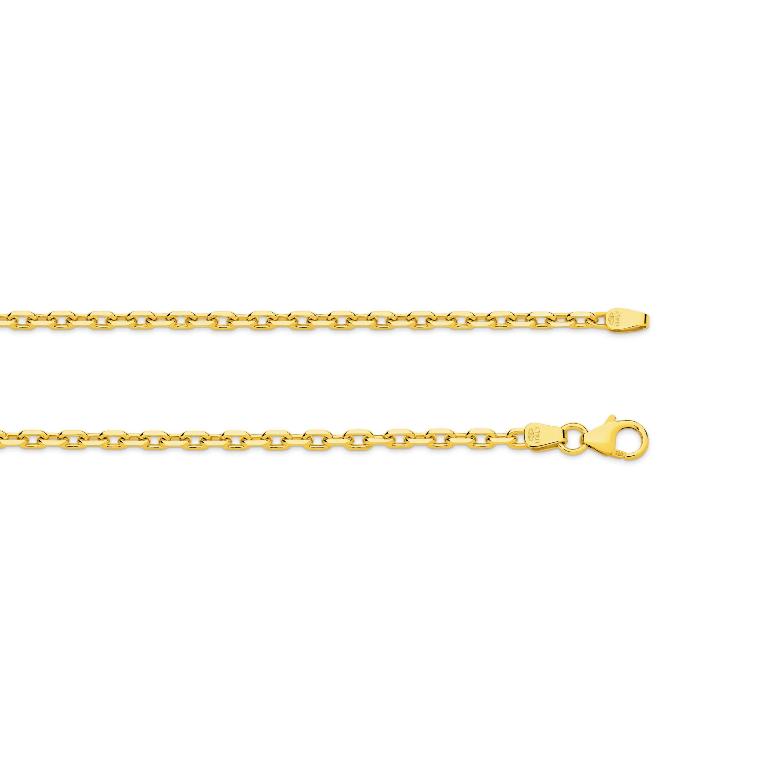 Alternate angle of Diamond Cut Gold Anchor Chain 2.5mm