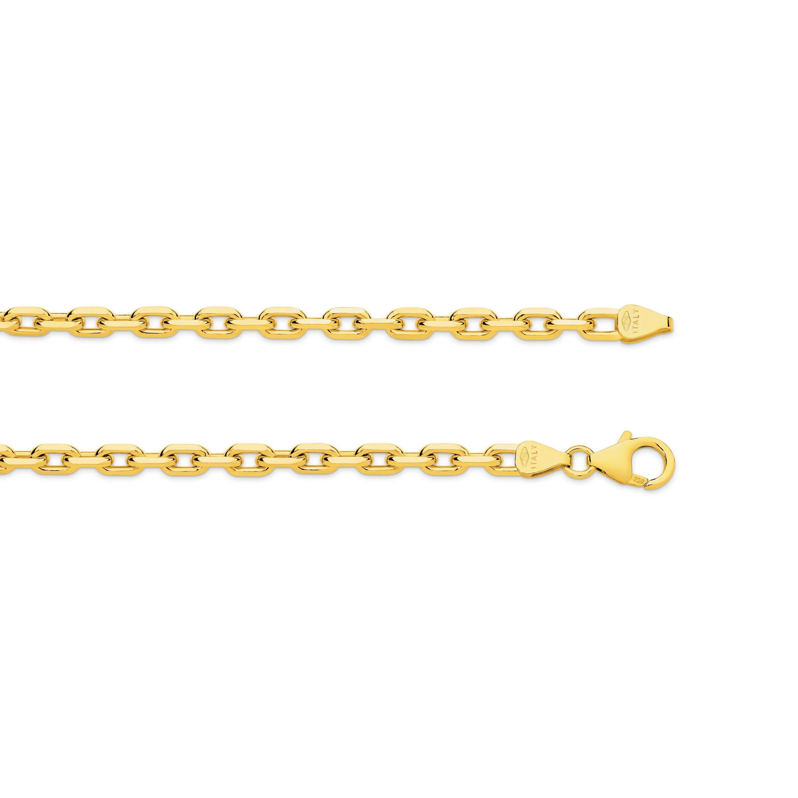 Alternate angle of Diamond Cut Gold Anchor Chain 3.6mm
