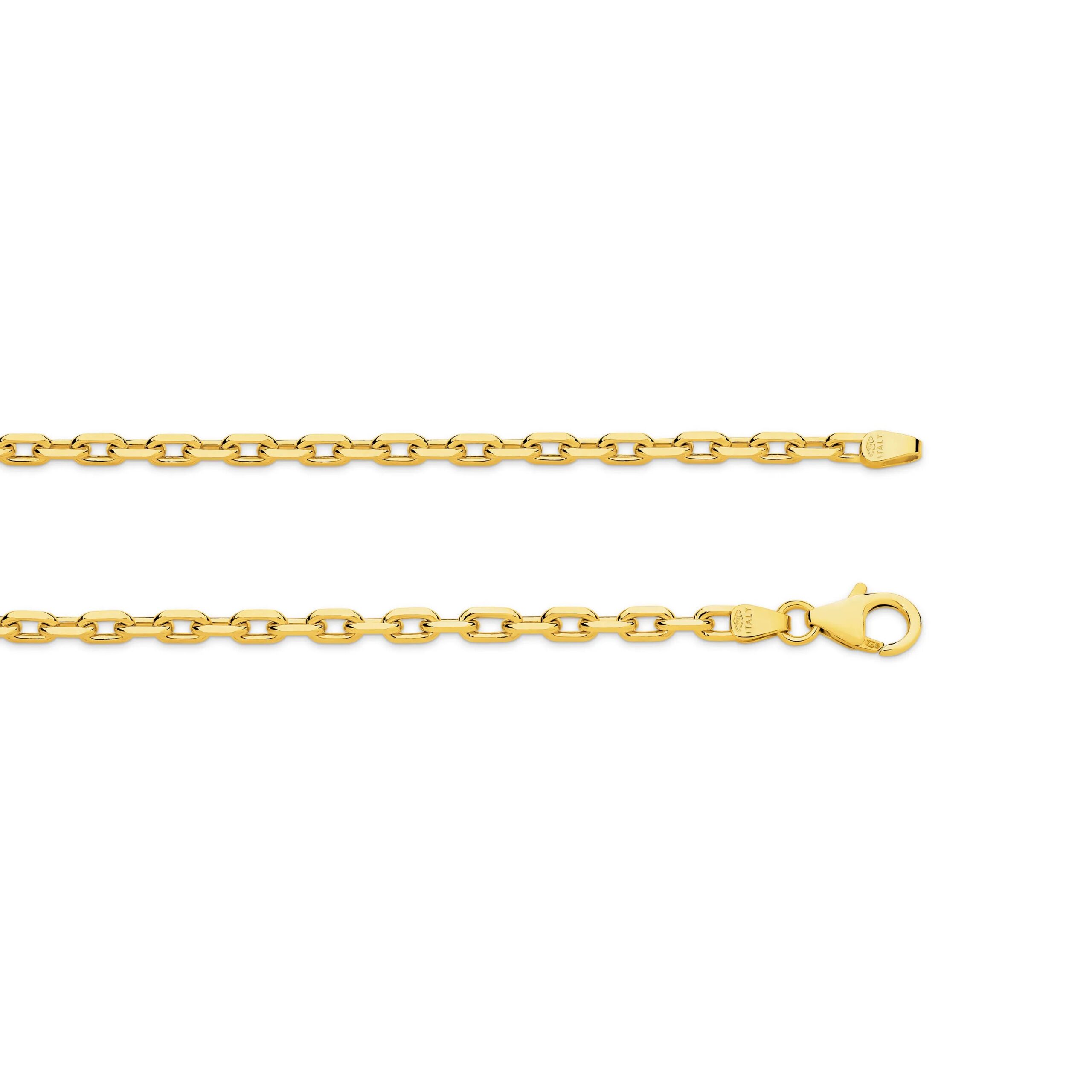 Alternate angle of Diamond Cut Gold Anchor Chain 3mm