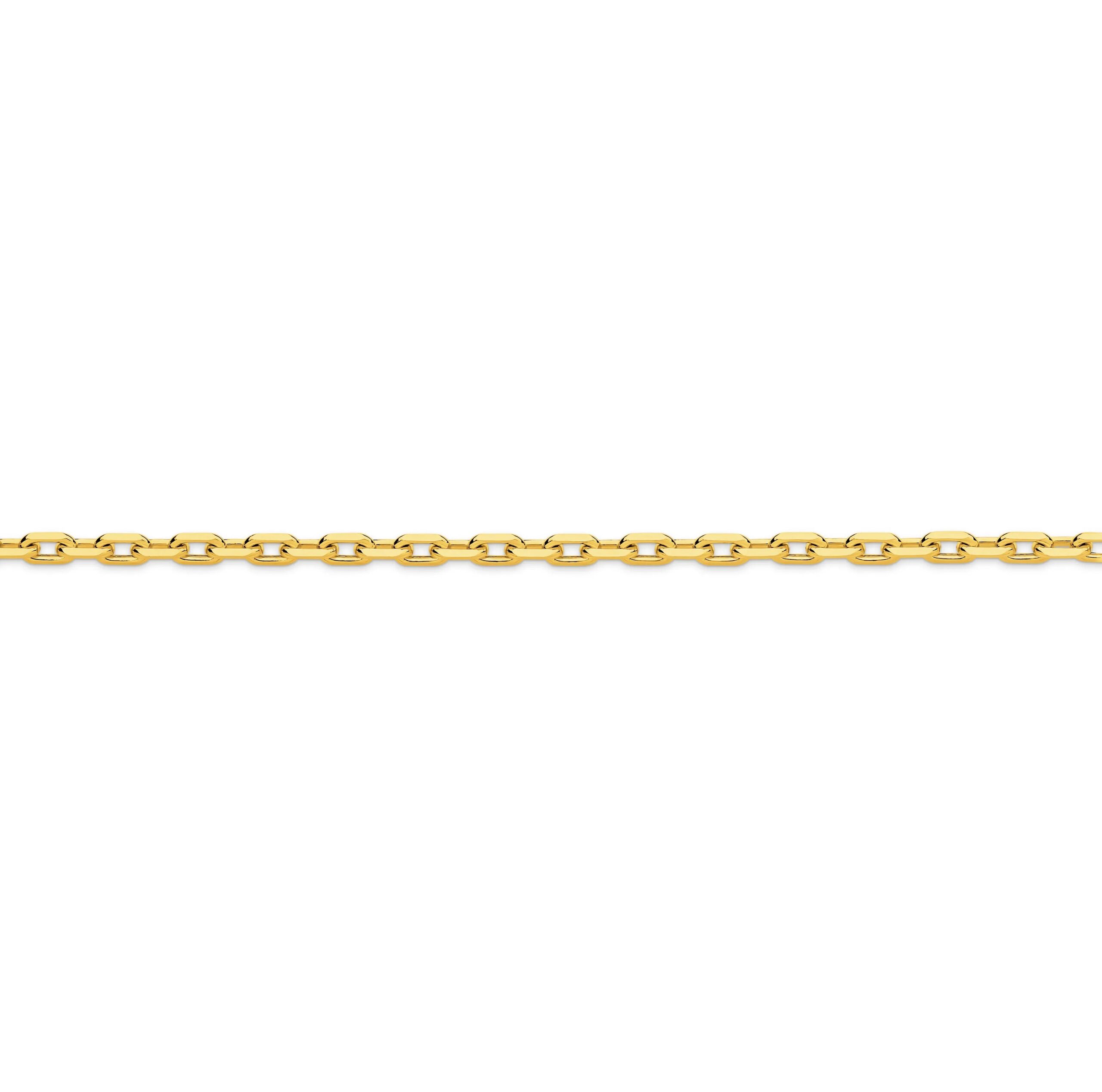 Side view of Diamond Cut Gold Anchor Chain 3mm