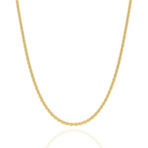 Gold Cable Chain 2.3mm Yellow Gold — Italian made sterling silver