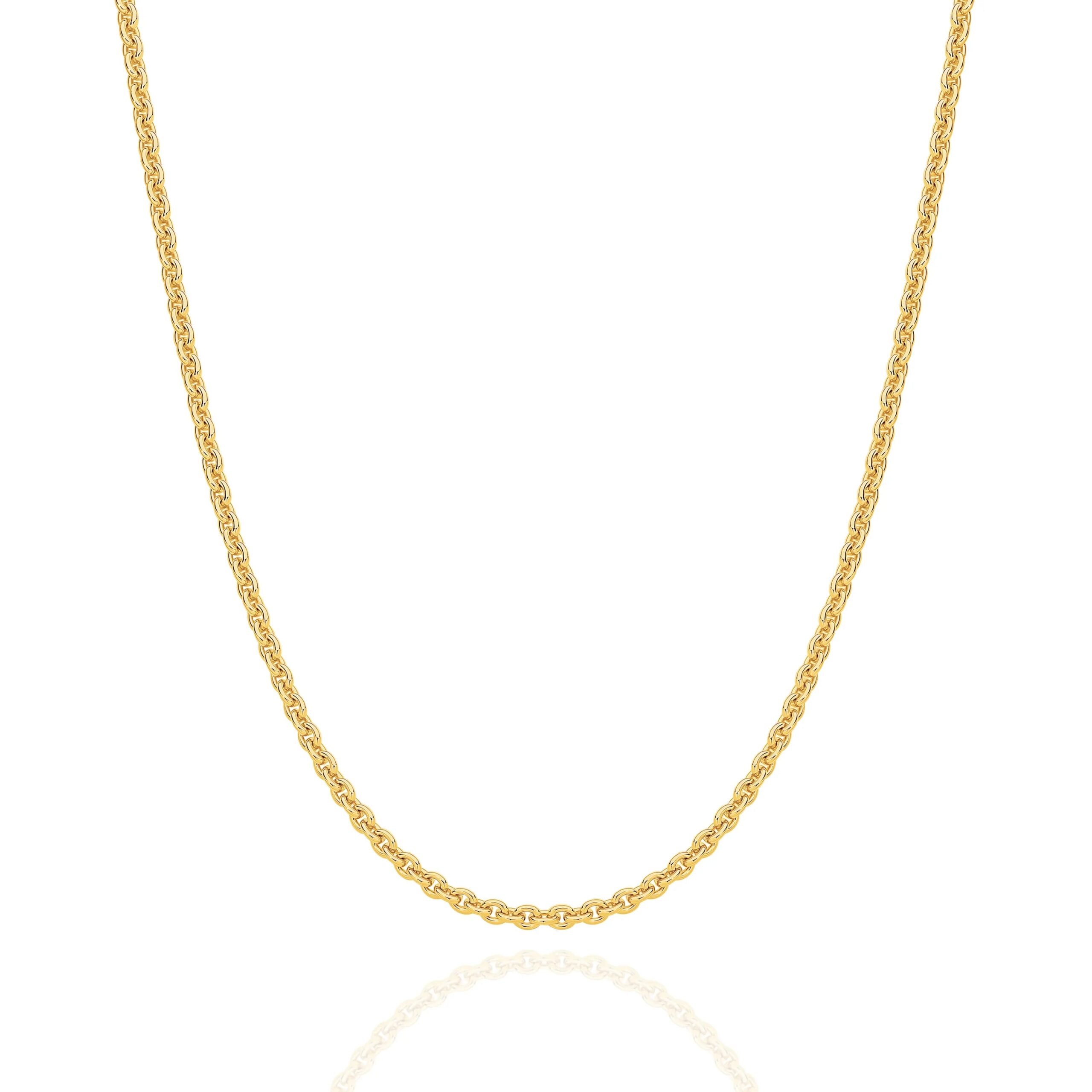 Gold Cable Chain 2.3mm Yellow Gold — Italian made sterling silver