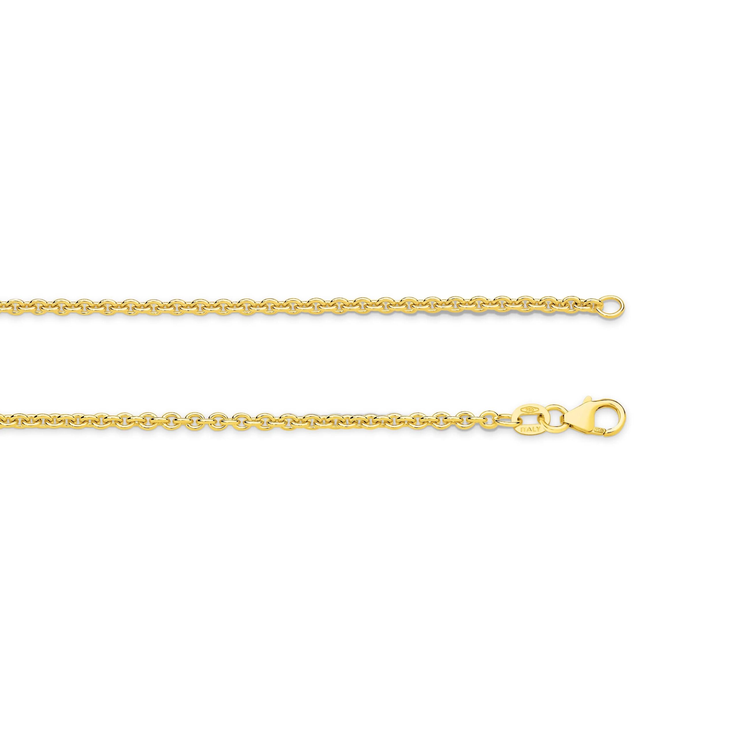 Alternate angle of Gold Cable Chain 2.3mm Yellow Gold