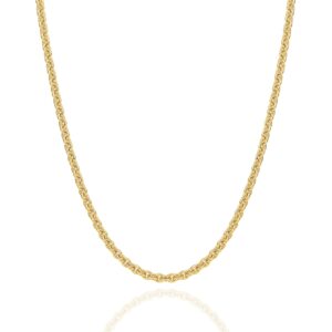 Gold Cable Chain 3mm Yellow Gold — Italian made sterling silver