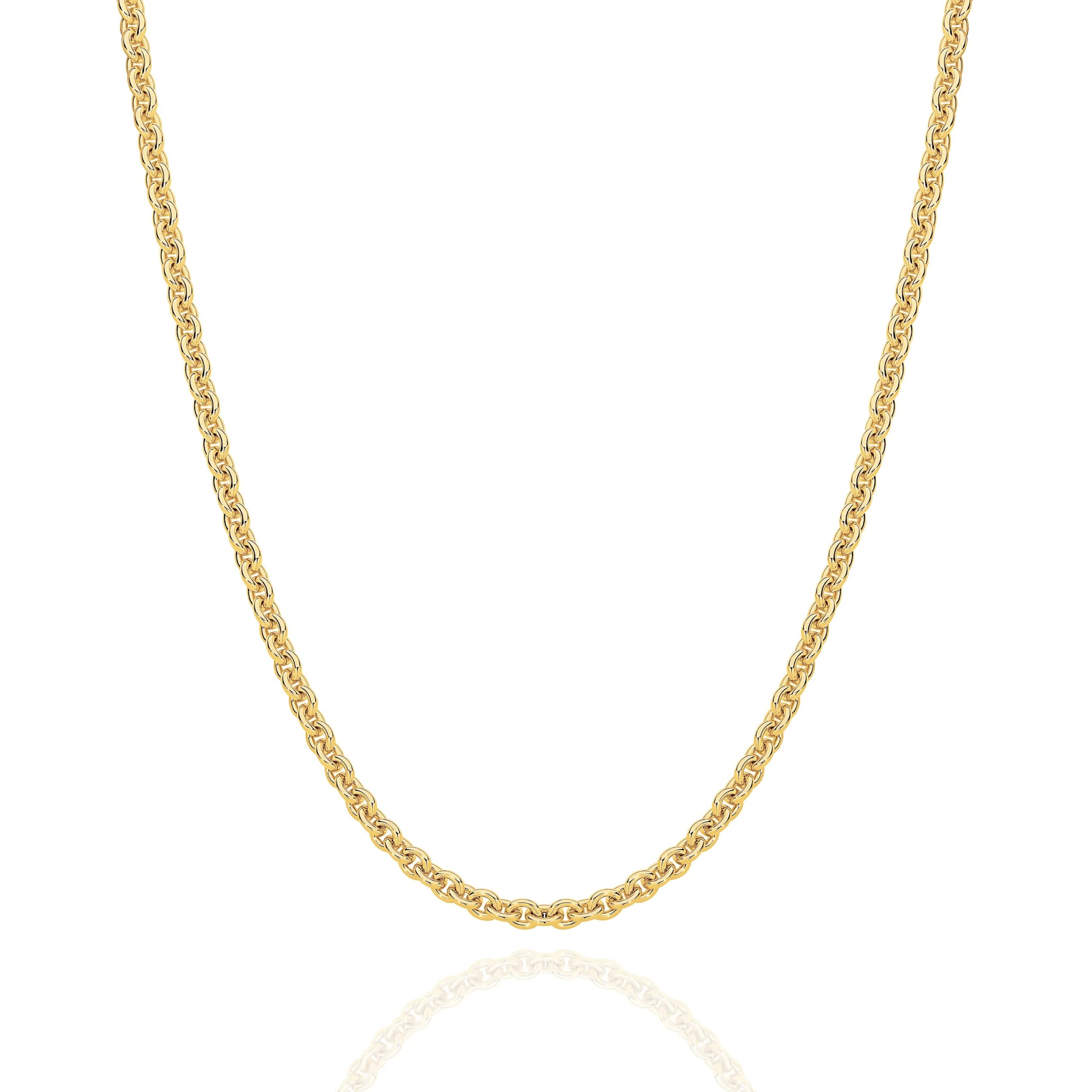 Gold Cable Chain 3mm Yellow Gold — Italian made sterling silver