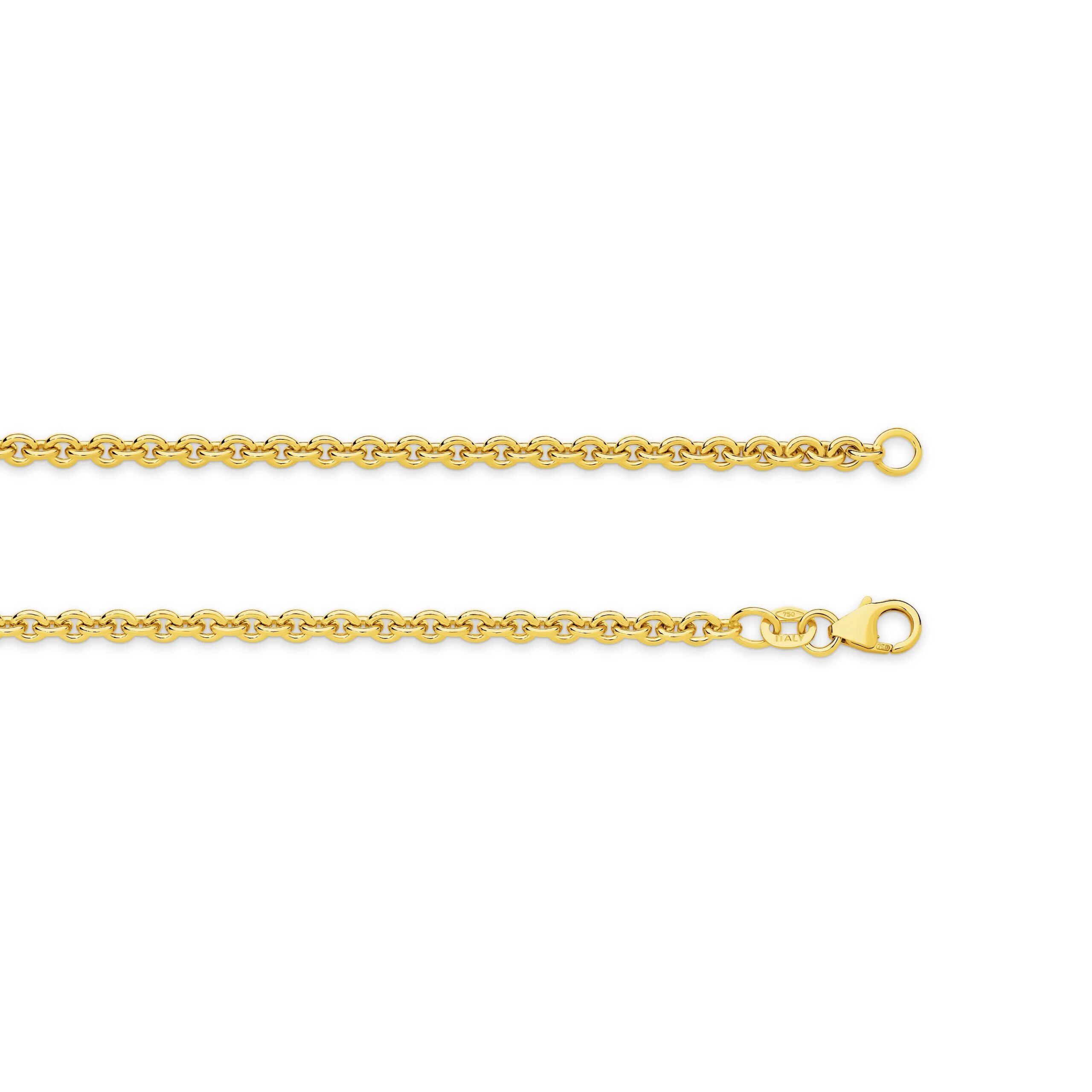 Alternate angle of Gold Cable Chain 3mm Yellow Gold