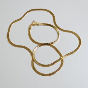 Herringbone Gold-Plated Silver Chain 2.7mm — Italian made
