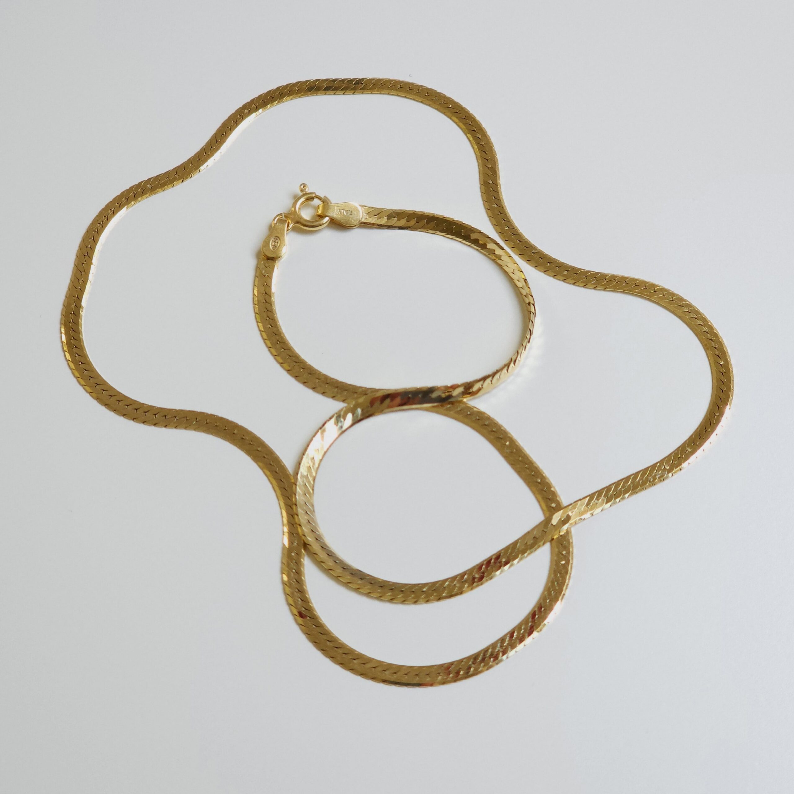 Herringbone Gold-Plated Silver Chain 2.7mm — Italian made