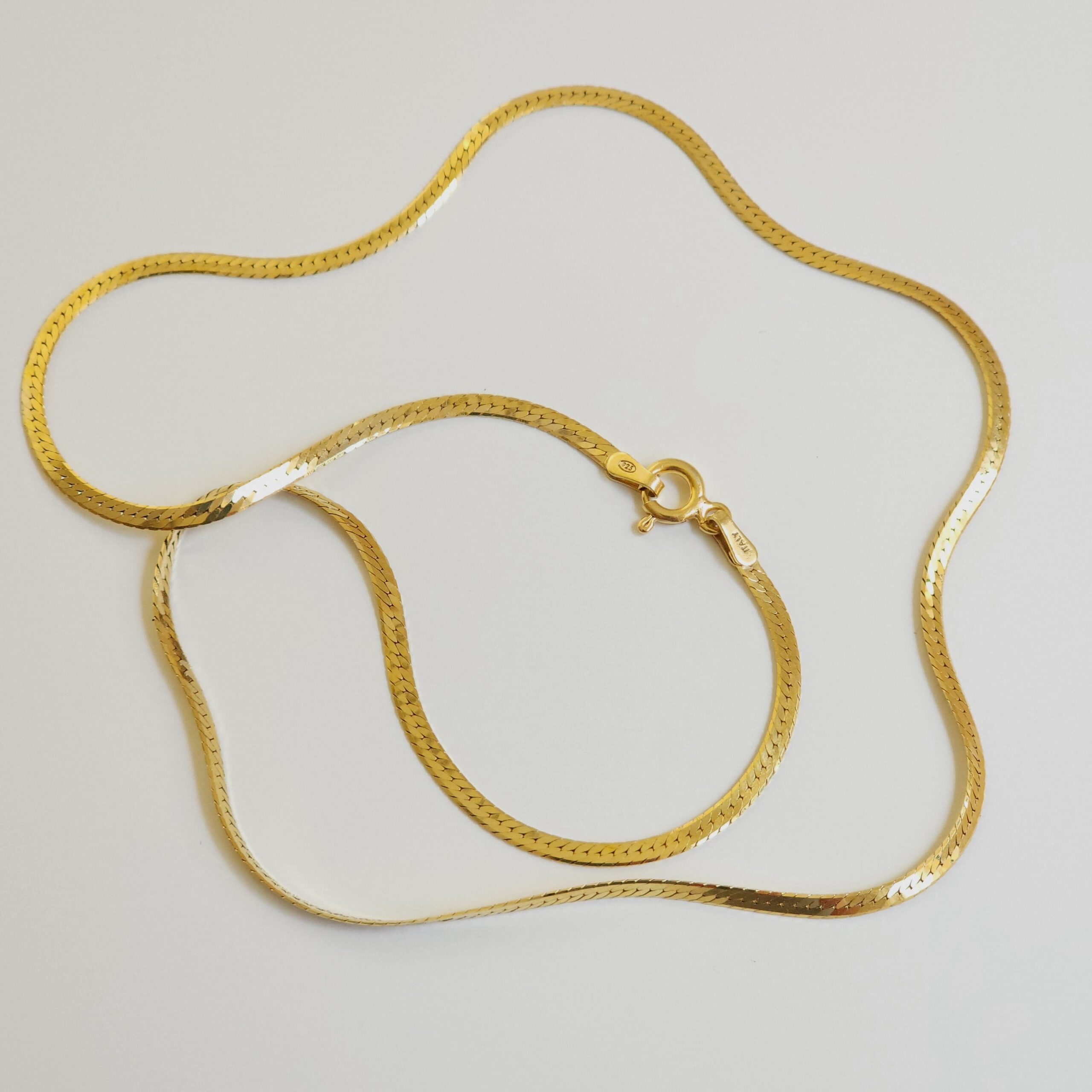 Herringbone Gold-Plated Silver Chain 2mm — Italian made