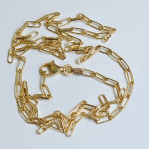 Silver Chain Gold Plated Paperclip — Italian made