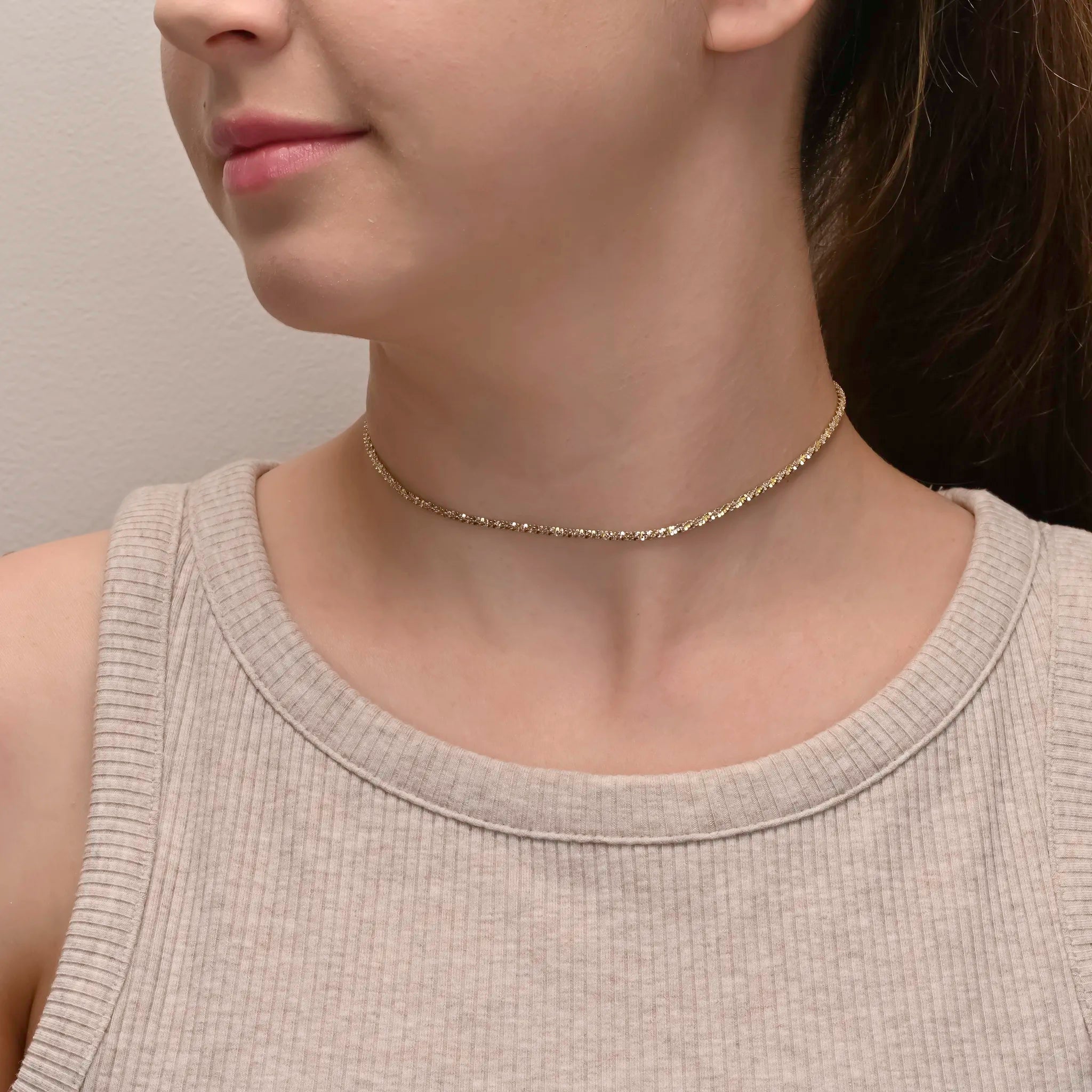 Alternate angle of Margarita Silver Chain Gold & Rhodium Plated 2.1