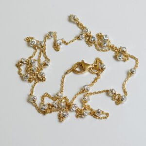 Gold-Plated Sterling Silver Chain Silver Beads